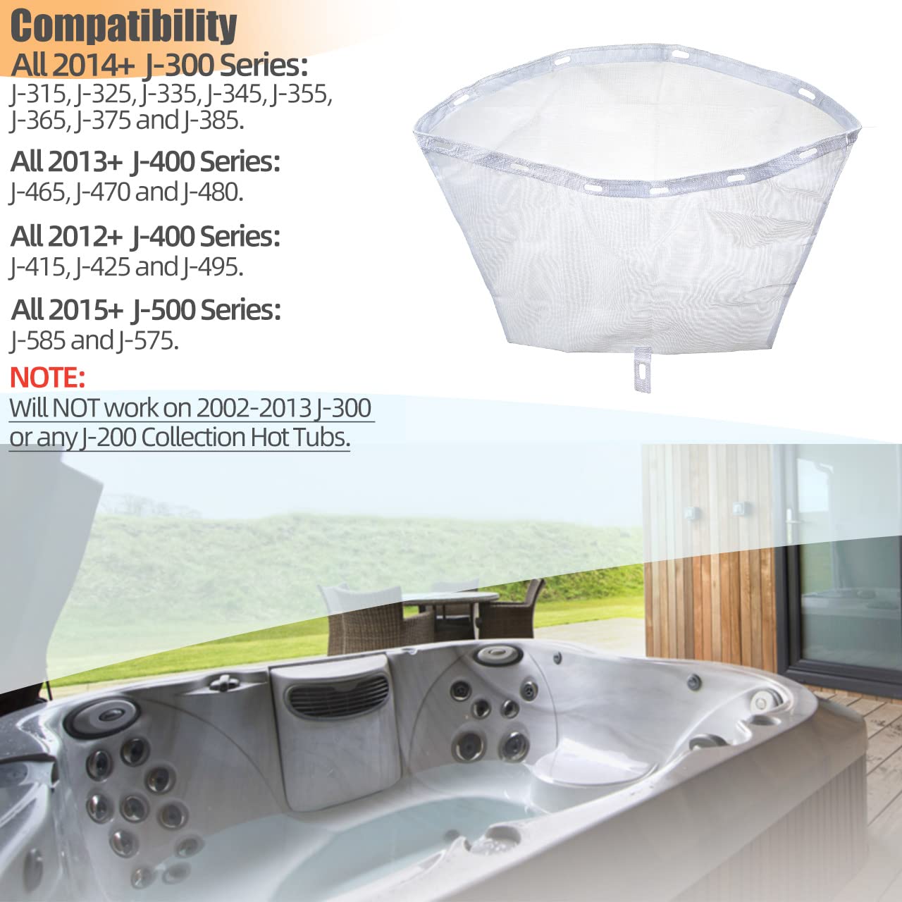 Alocs 6570-398 Ja-cuzzi filter bag for J-400 series improves pre-filtration in spas