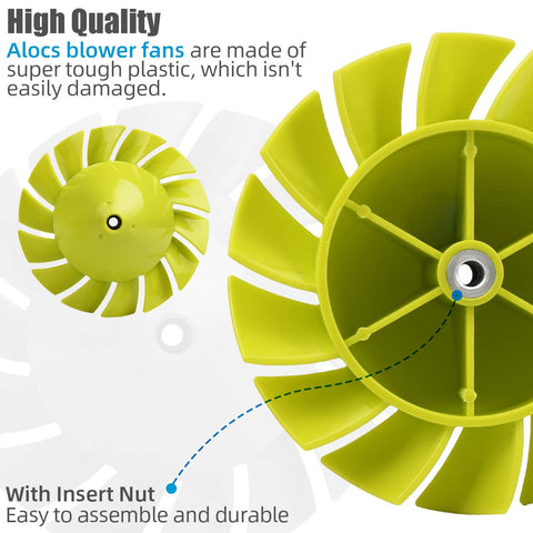 Alocs blower fan replacement for Ryobi P21081—restores power and balanced performance.