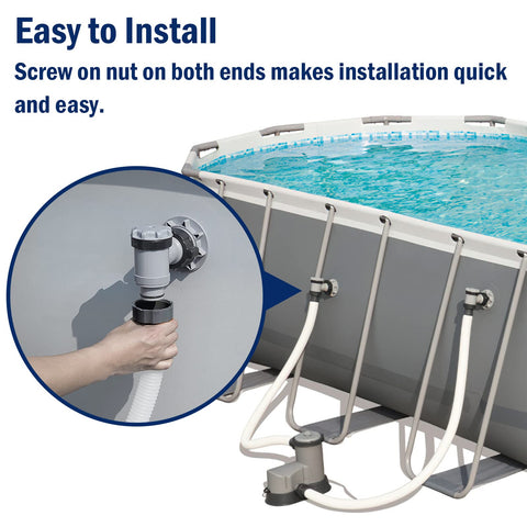 Alocs durable polyethylene pool hose, 1.5-inch diameter for long-life use.