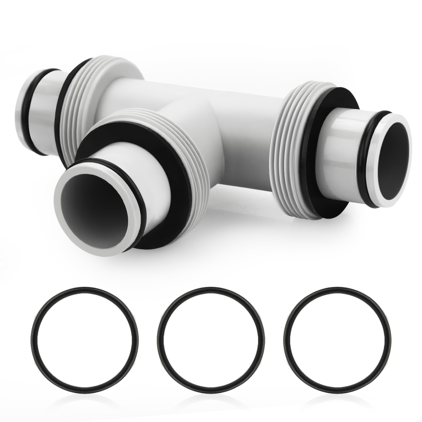 Alocs 1.5-inch to 1.5-inch T-joint connector for secure pool hose connections.