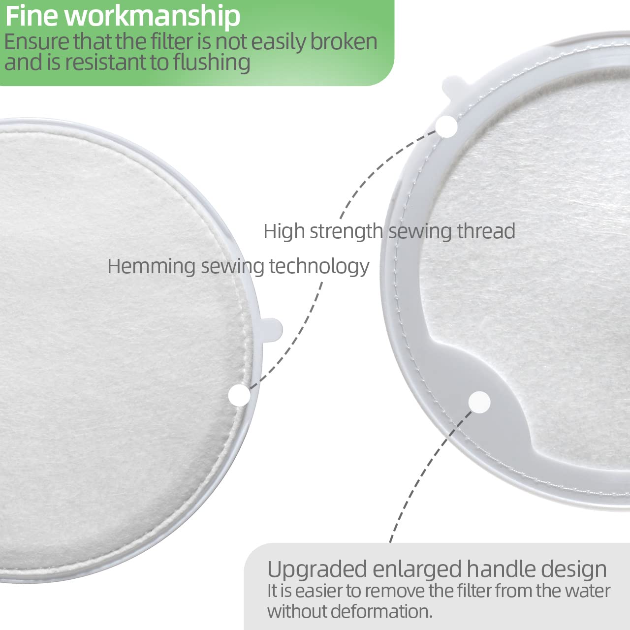 Ten-micron polypropylene material captures oils and lotions before main cartridge