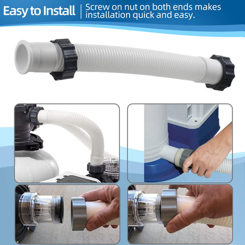 Alocs flexible polyethylene hose offers leak-proof durability for regular pool maintenance.