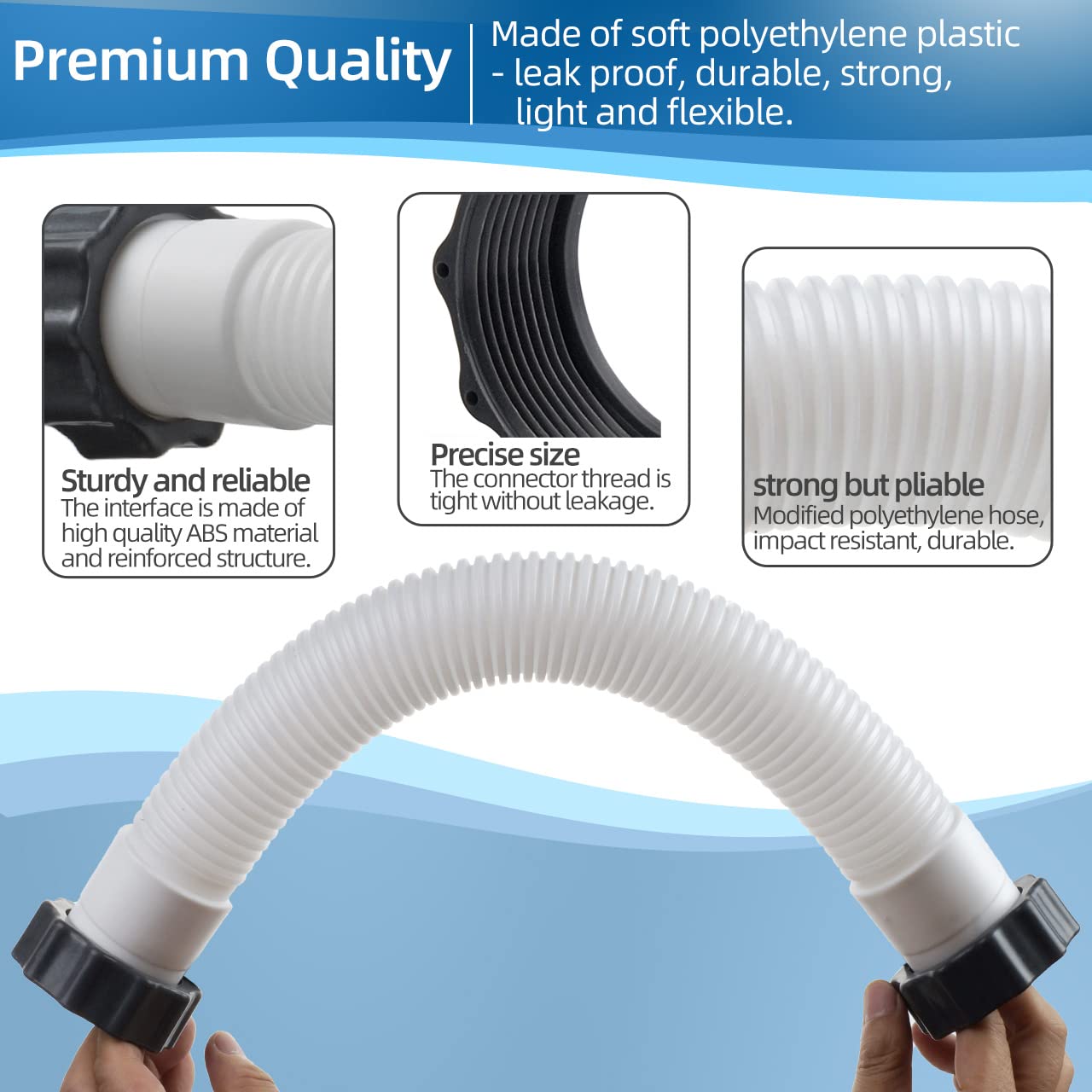 Alocs interconnecting hose for Intex setups supports steady performance in saltwater pools.