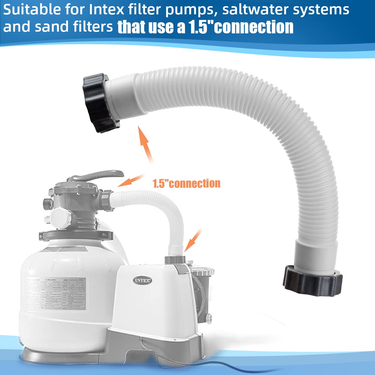 Alocs Intex connection close-up, one point five inch diameter for secure fittings.