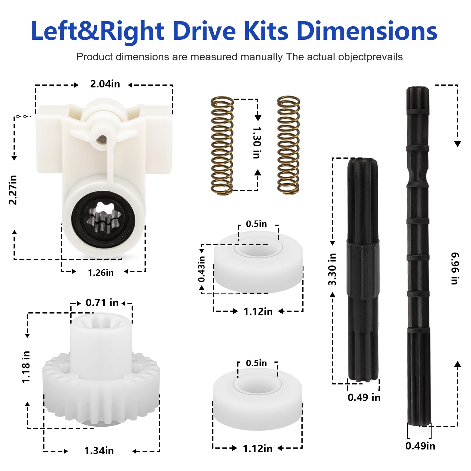 Alocs short plastic shaft supports quick axle replacement.