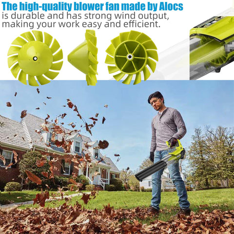 Two blades per pack from Alocs provide balanced replacement for Ryobi blower.