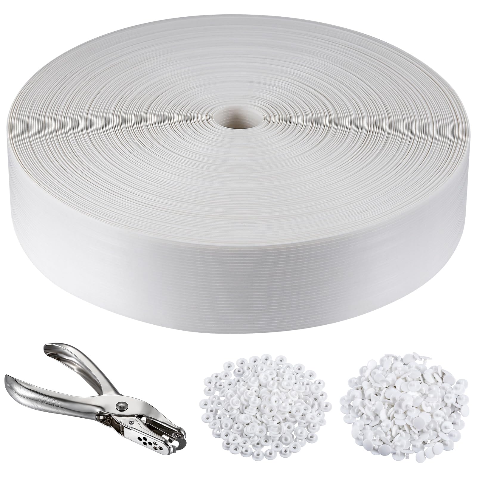 ALOSUTR chain link privacy strip in white ready for deck installation