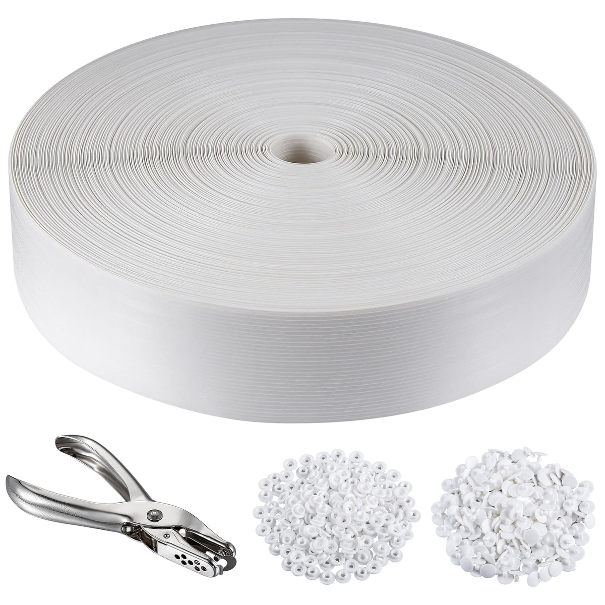 ALOSUTR chain link privacy strip in white ready for deck installation