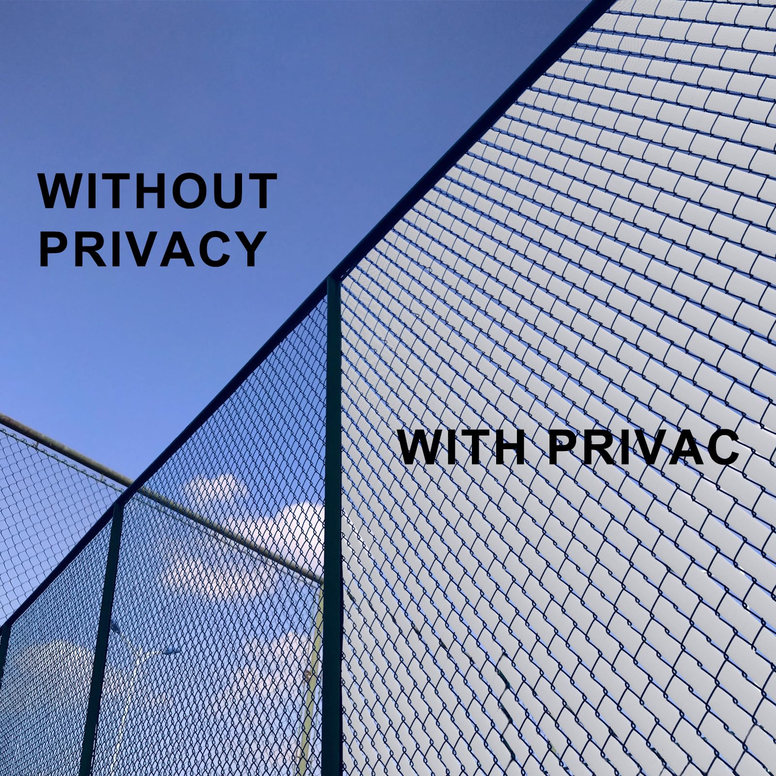 Outdoor setup on backyard gate with UV-protected polyethylene