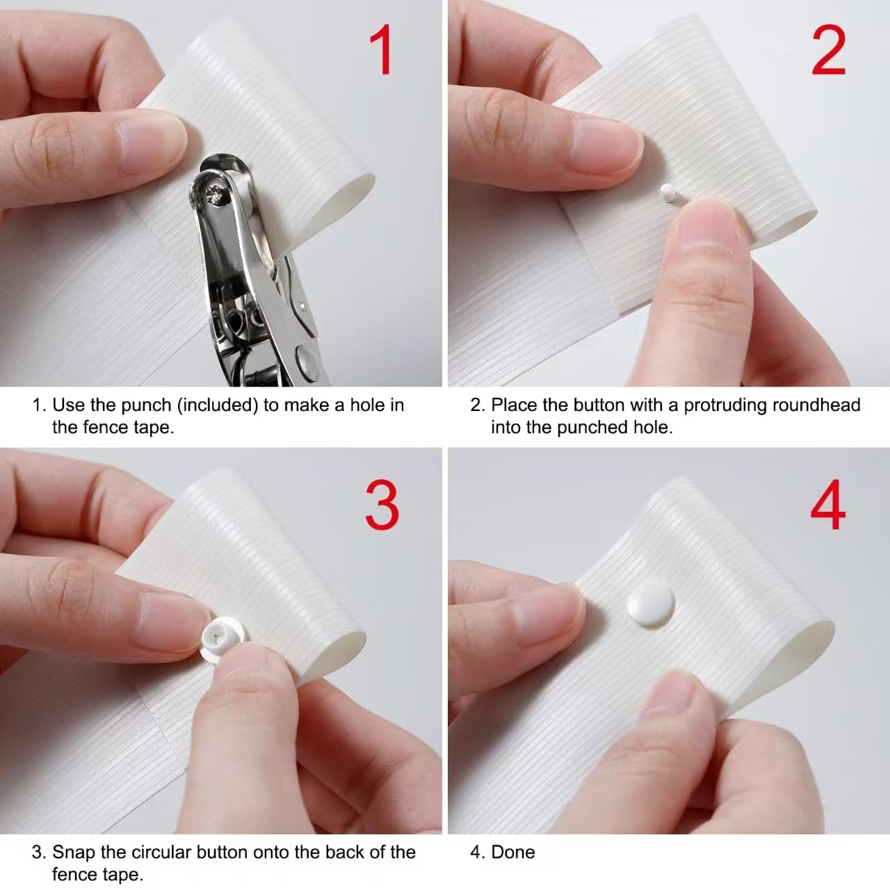 Complete ALOSUTR package with privacy strip, clasps and punch for easy use