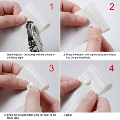 Complete ALOSUTR package with privacy strip, clasps and punch for easy use