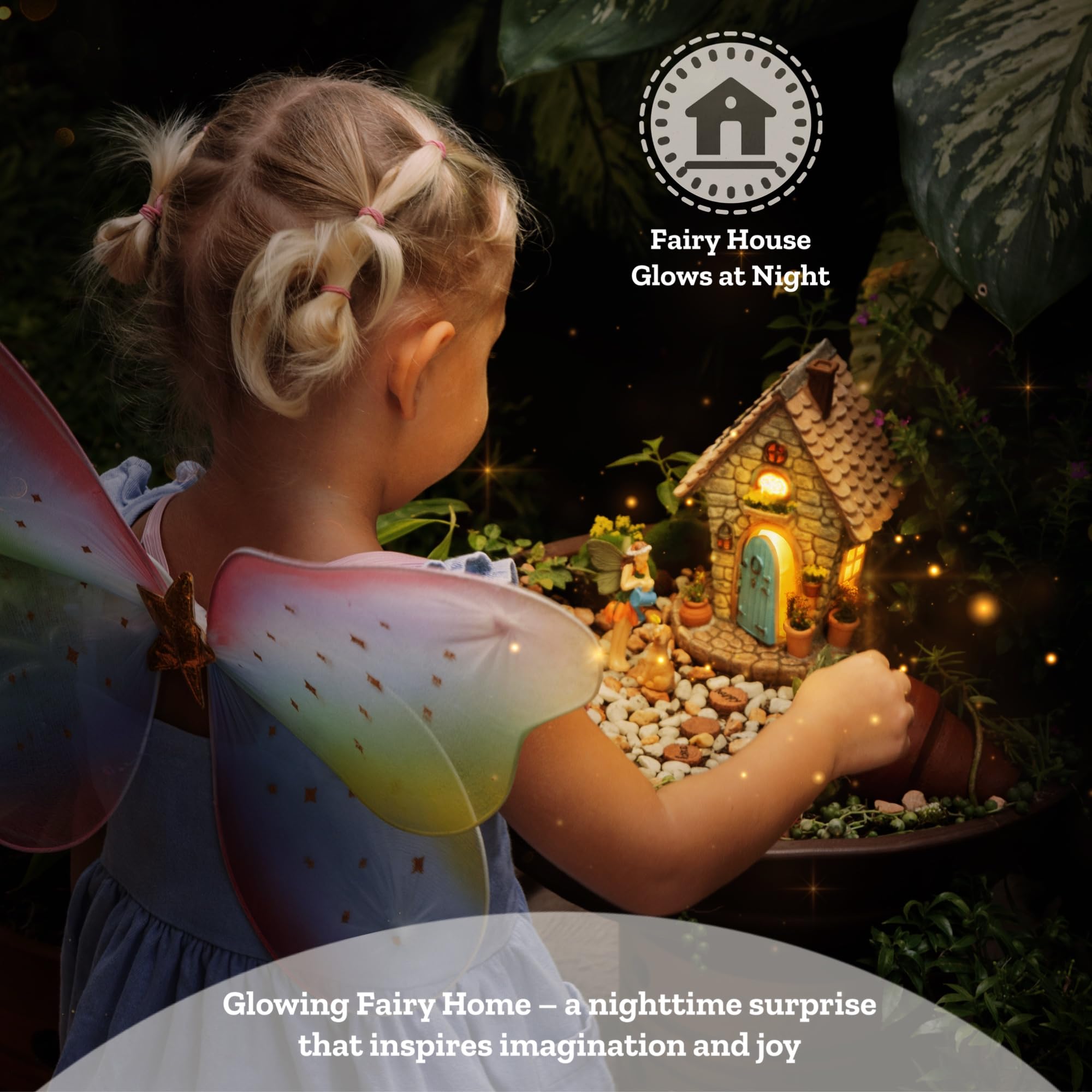ALOVAK Fairy Garden Kit fairy and dog figurines with mushrooms