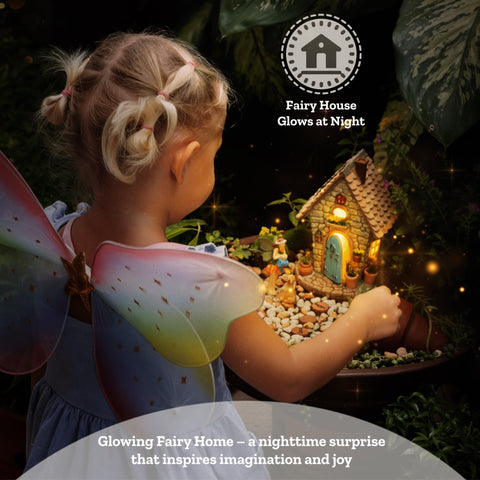 ALOVAK Fairy Garden Kit fairy and dog figurines with mushrooms