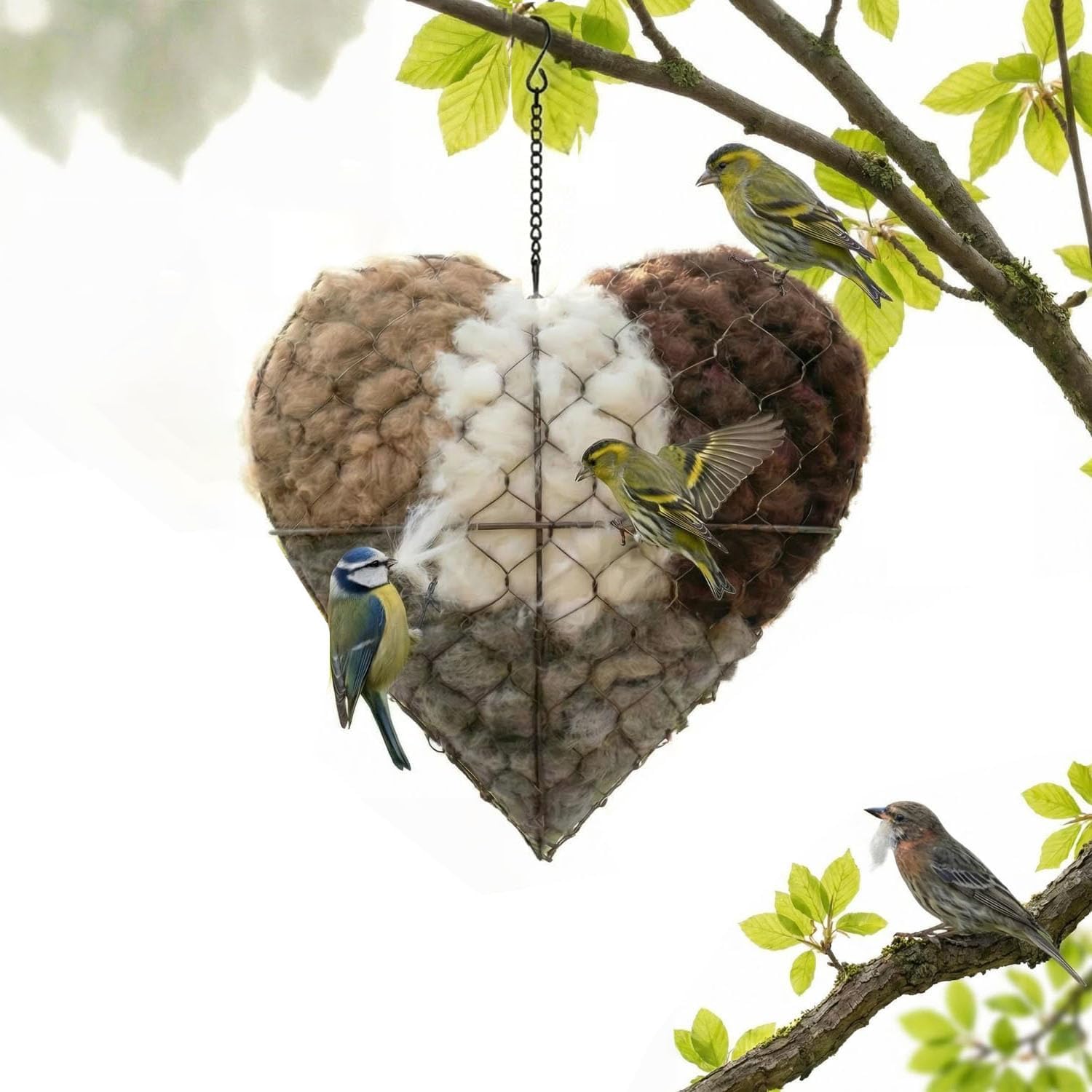 Alpaca Bird Nesting Heart in the garden invites wild birds to nest safely