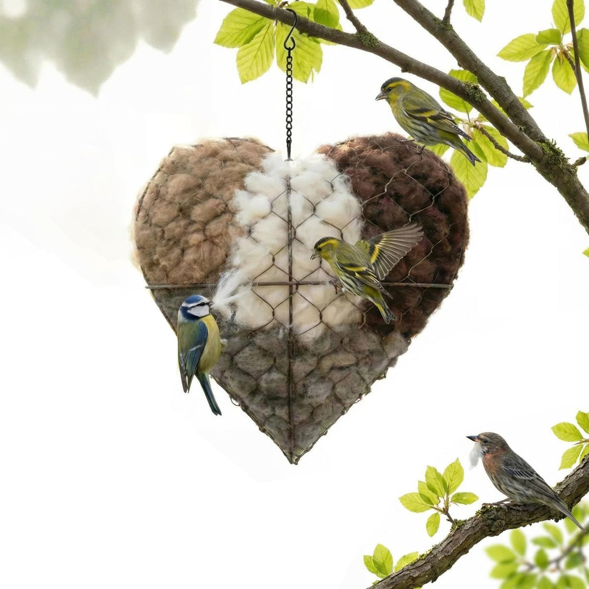 Alpaca Bird Nesting Heart in the garden invites wild birds to nest safely