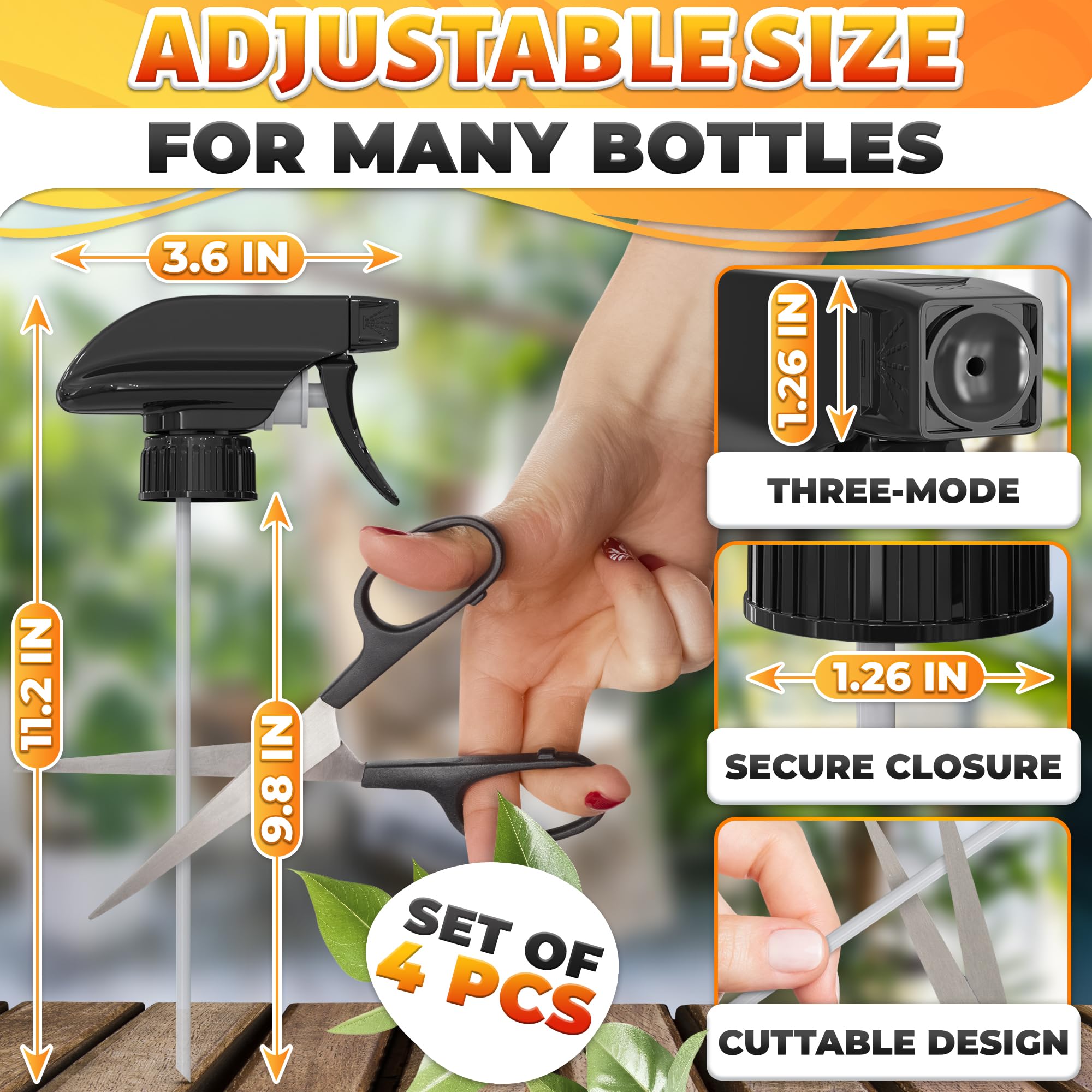 ALPENKOK adjustable-tube nozzle fits standard bottles for versatile tasks.