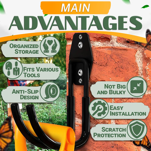 ALPENKOK Hose Hook Wall Mount close-up steel reveals anti-slip coating.