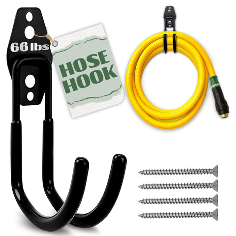 ALPENKOK Hose Hook Wall Mount front view shows sturdy rust-resistant steel for outdoor use.