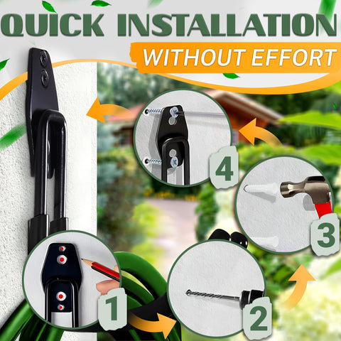 ALPENKOK Hose Hook Wall Mount mounted on wall with hoses organized.