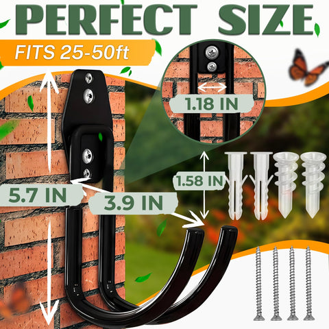 ALPENKOK Hose Hook Wall Mount side view highlights secure wall attachment for daily tasks.