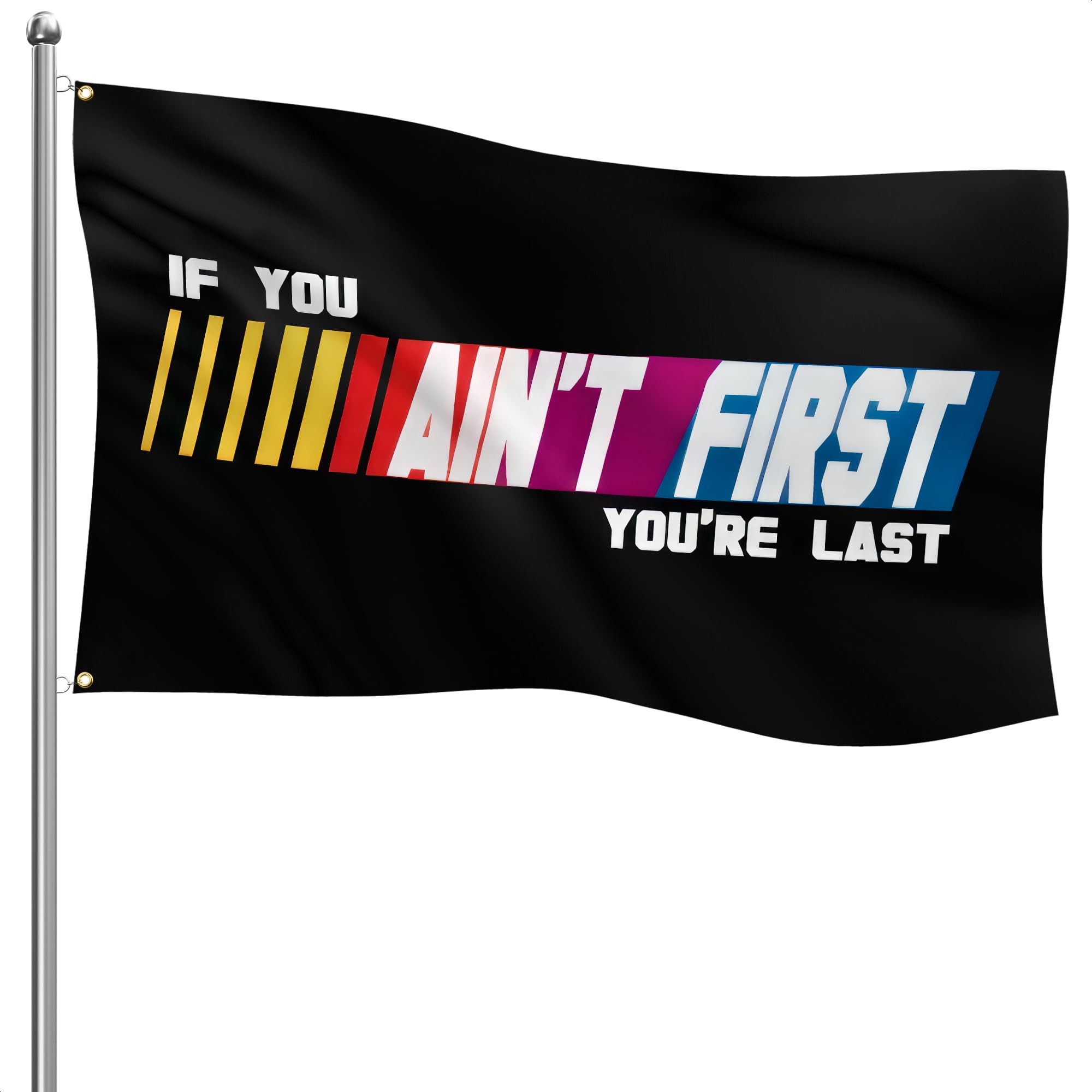ALPENKOK motivational flag in bold colors for gym decor and walls