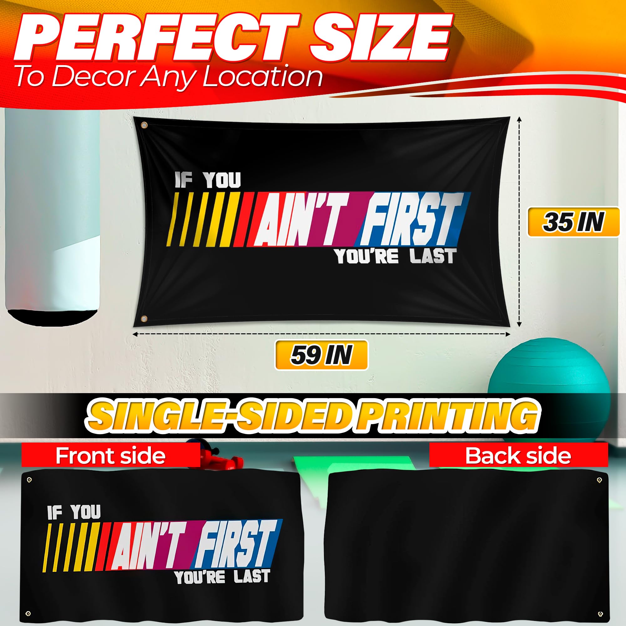 ALPENKOK racing flag 5x3 ft with vibrant hues for garage and office