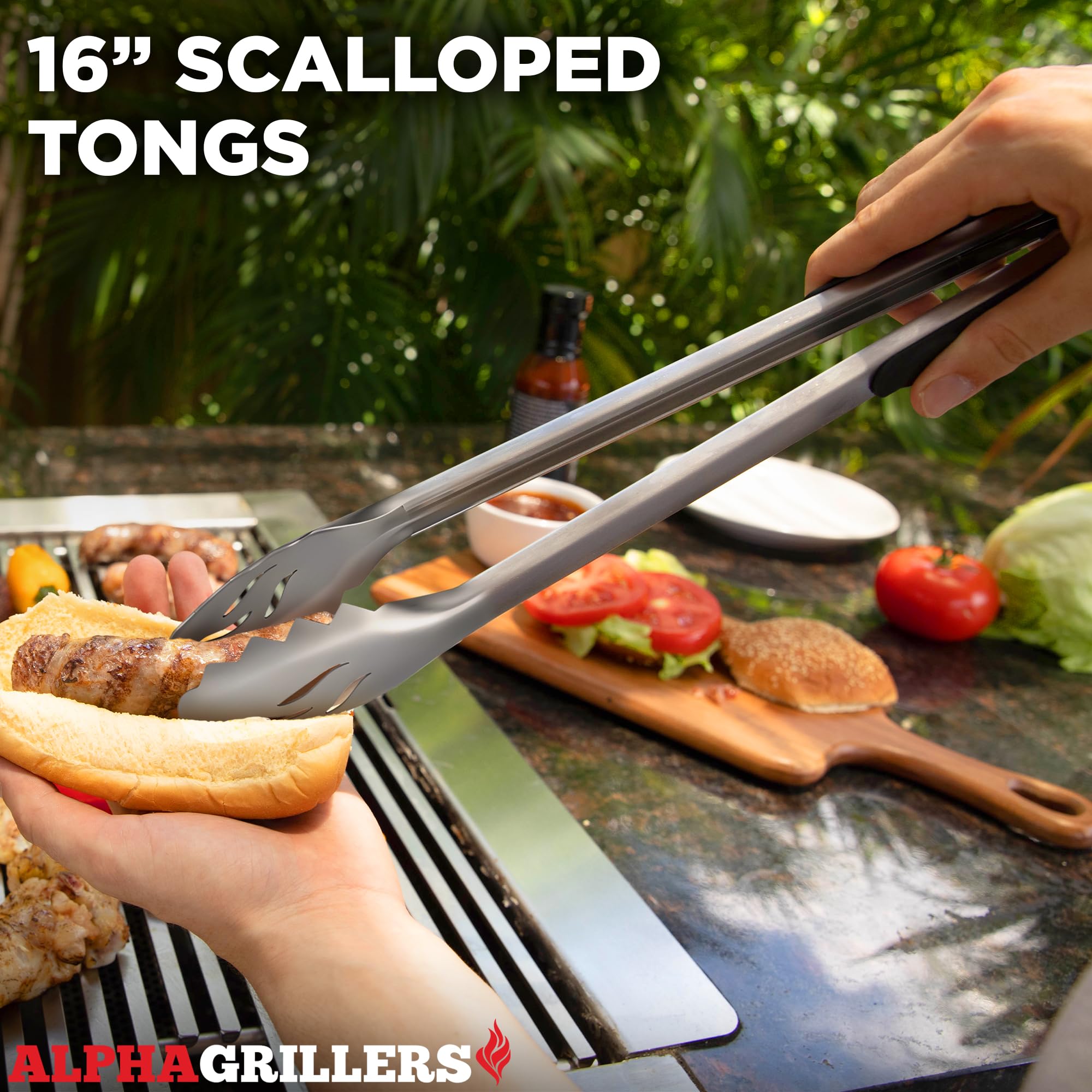 Alpha Grillers 18-inch silicone basting brush for thorough, even sauce application.