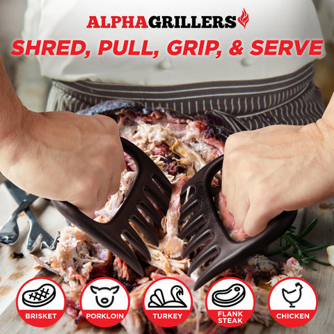 Alpha Grillers bear claws lift a roast safely on the grill