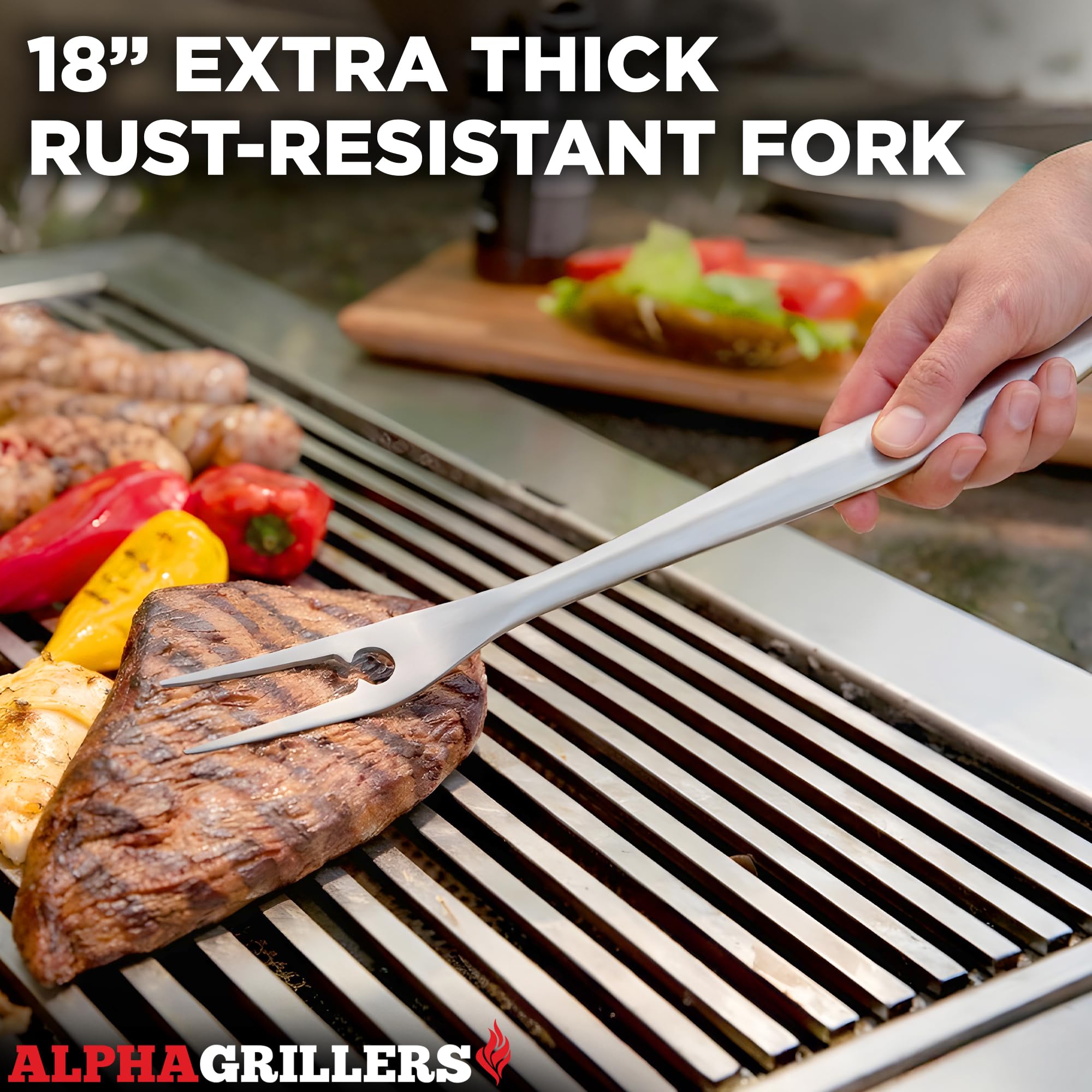 Alpha Grillers dishwasher-safe bbq tools for easy cleaning after grilling.