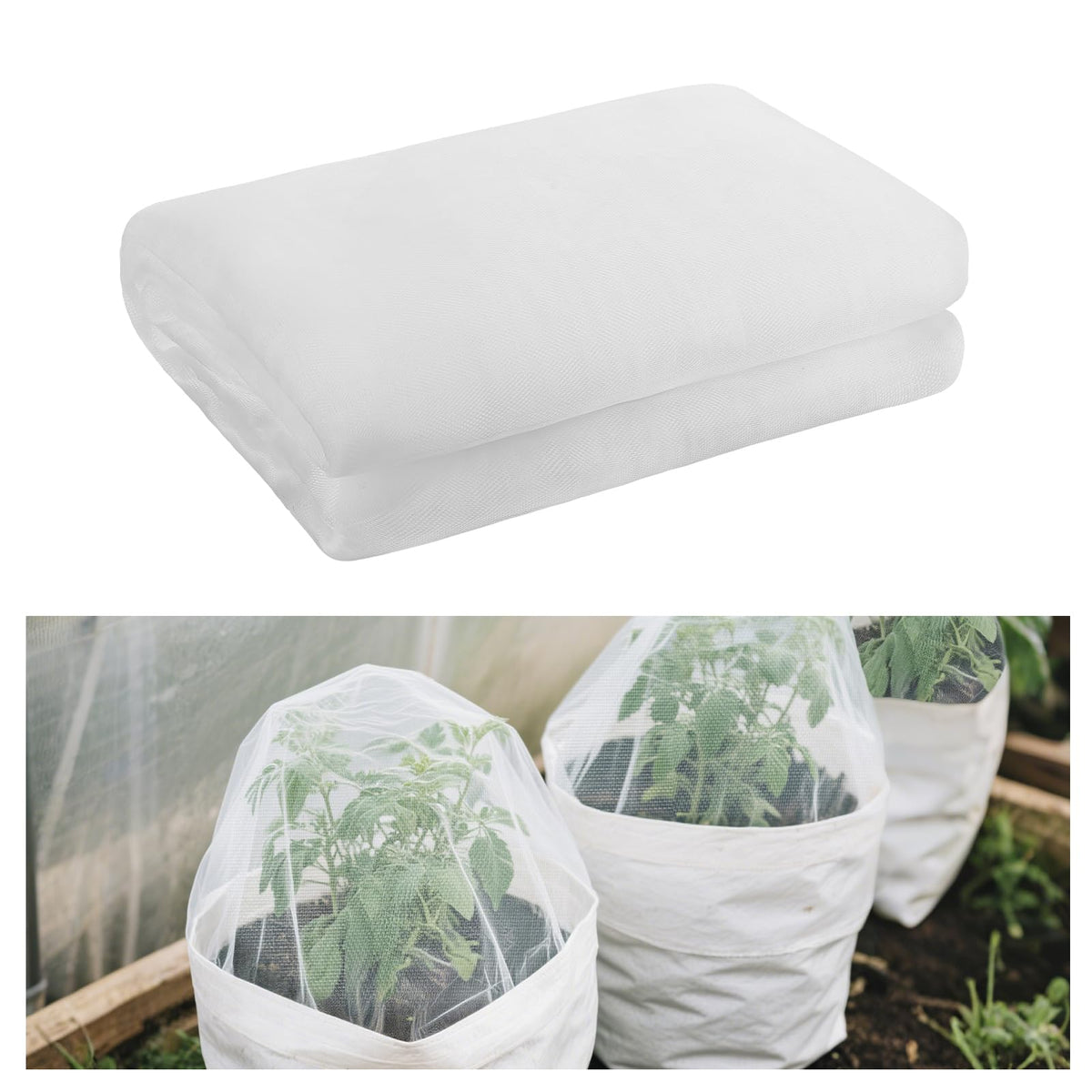 Alphatool 4x10ft garden netting ultra-fine mesh protects vegetables while allowing light.