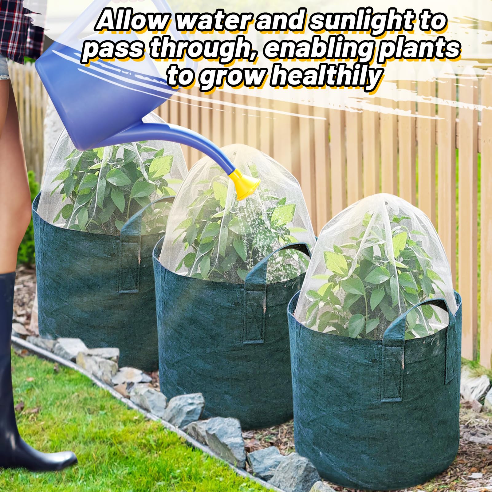 Alphatool bird barrier helps protect fruits and flowers from hungry wildlife.