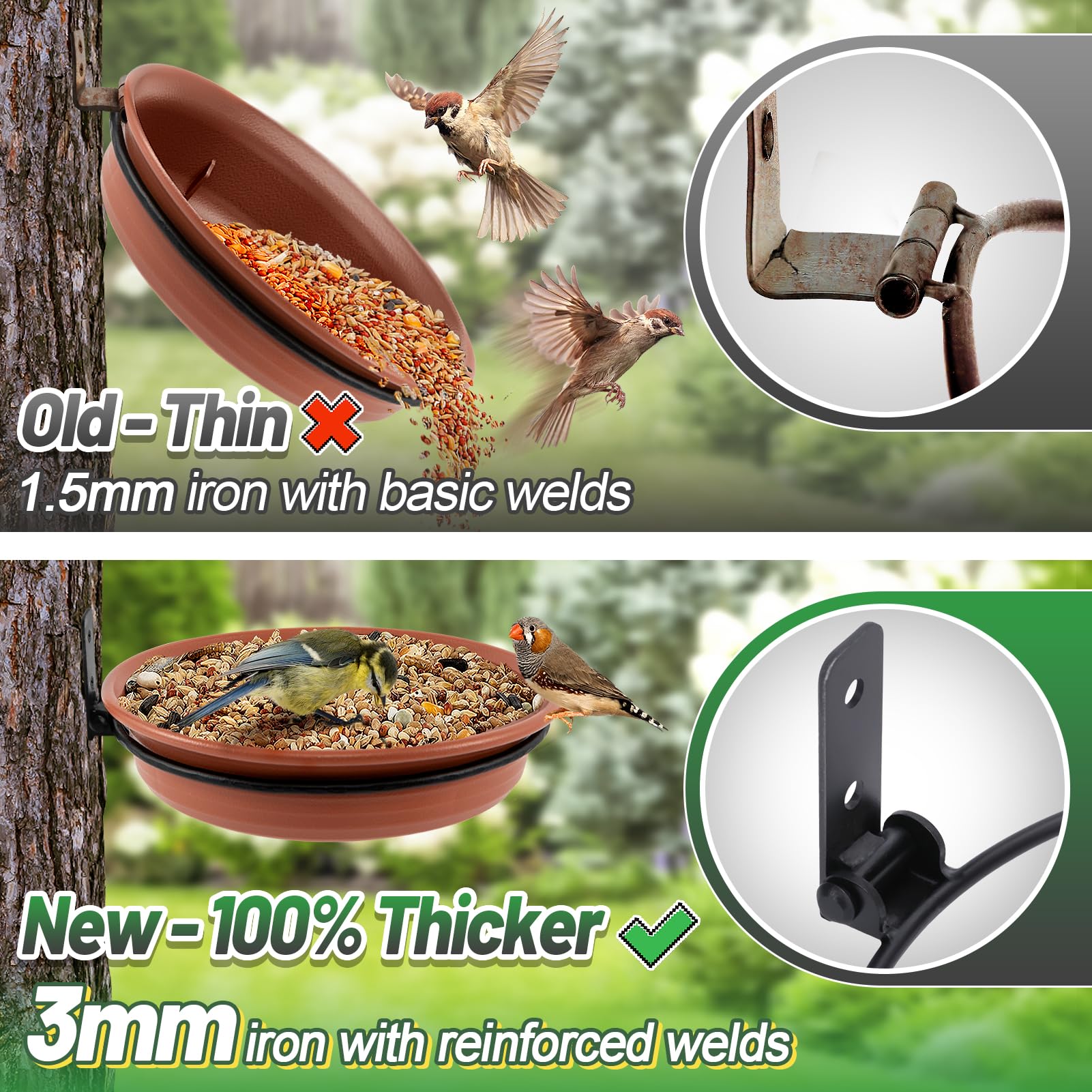 Alphatool brown 8.3-inch diameter tray ready for yard birds.