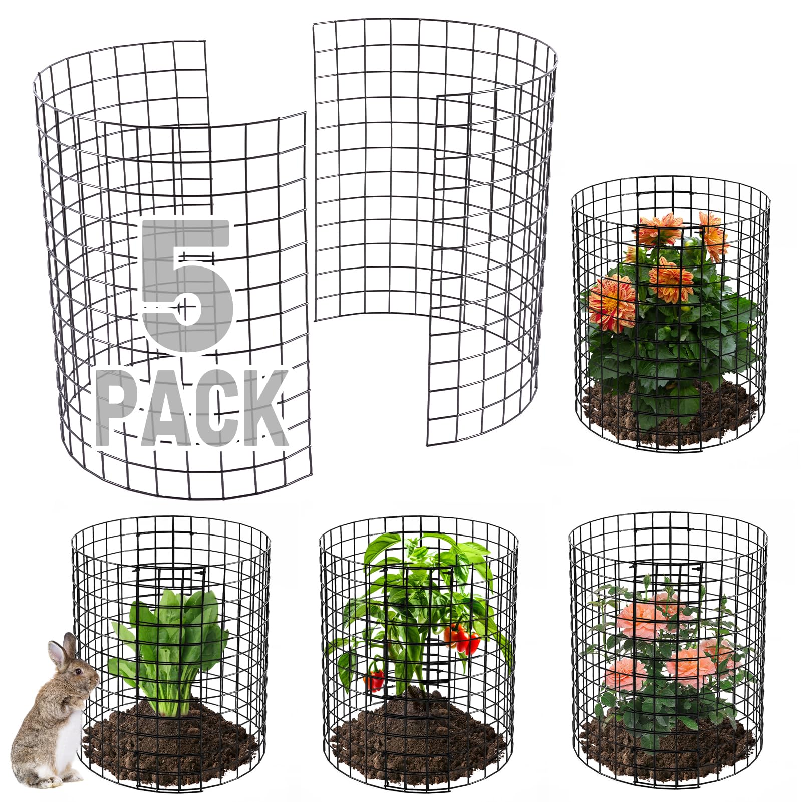 Alphatool bunny barricade semi circular protects garden plants from rabbits