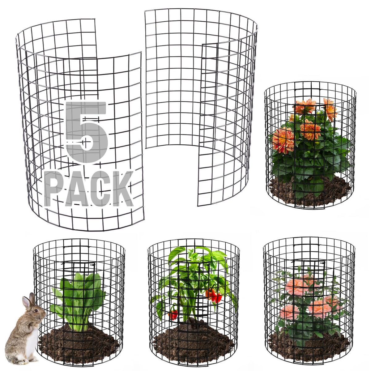 Alphatool bunny barricade semi circular protects garden plants from rabbits