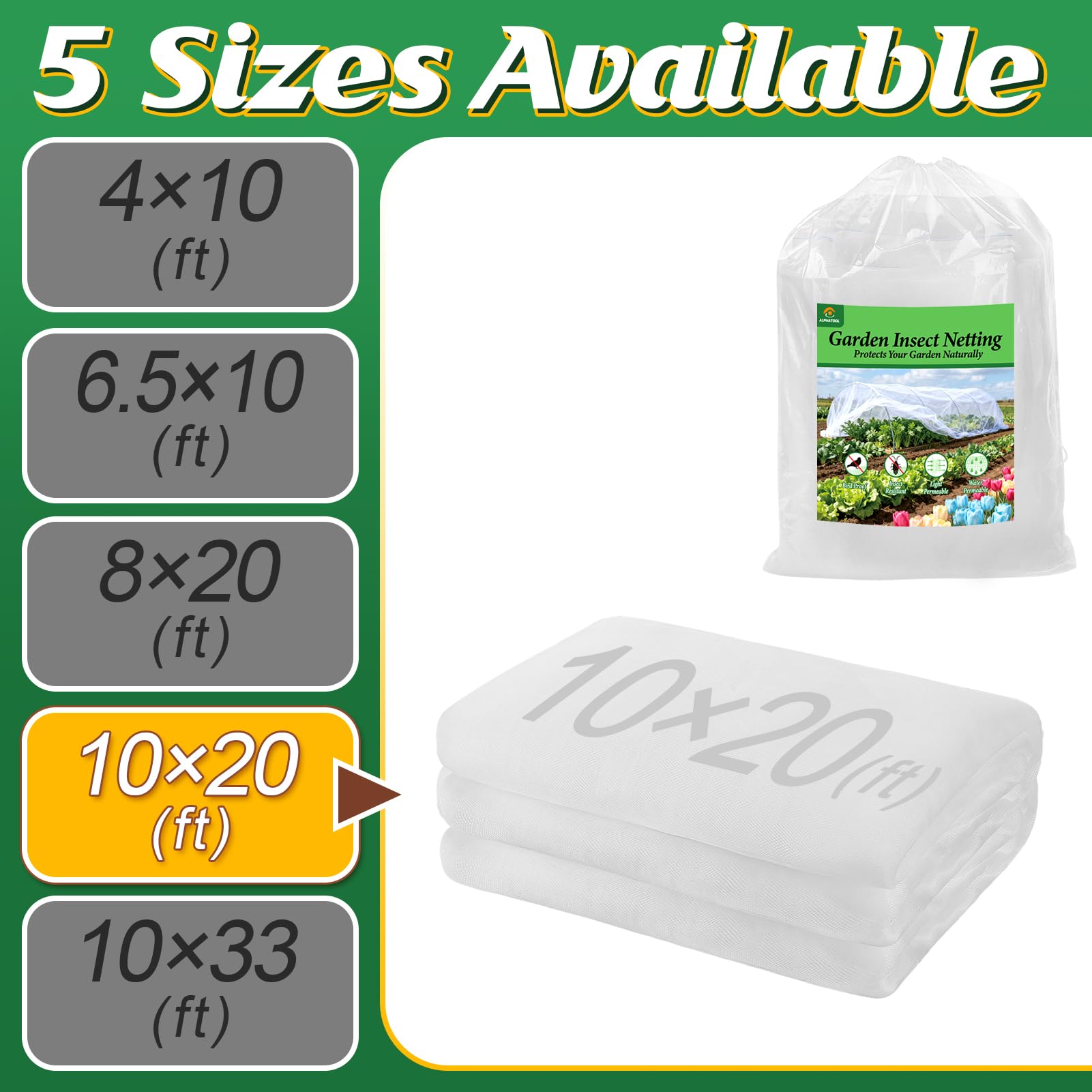Durable Alphatool PE material designed for long-term garden protection.