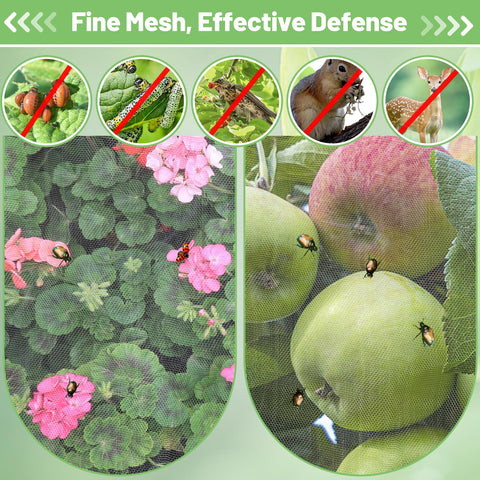 Alphatool netting with high permeability supports watering and plant growth.