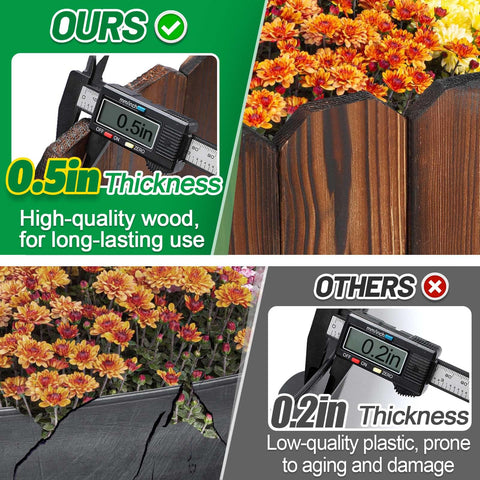 Alphatool Rustic Pine Garden Fence lawn-border use around flower beds and grass