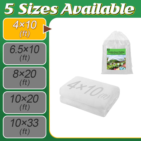 Alphatool 4x10ft netting for vegetable plots, greens, and shrubs in gardens.