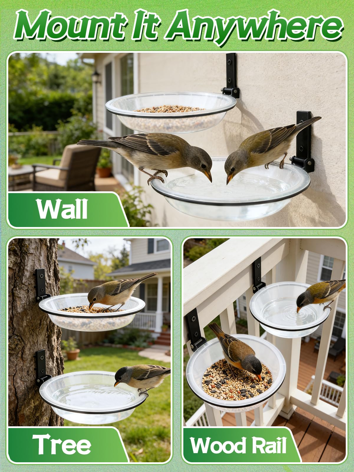 Alphatool 7.2 inch diameter feeder tray ready for garden setup.