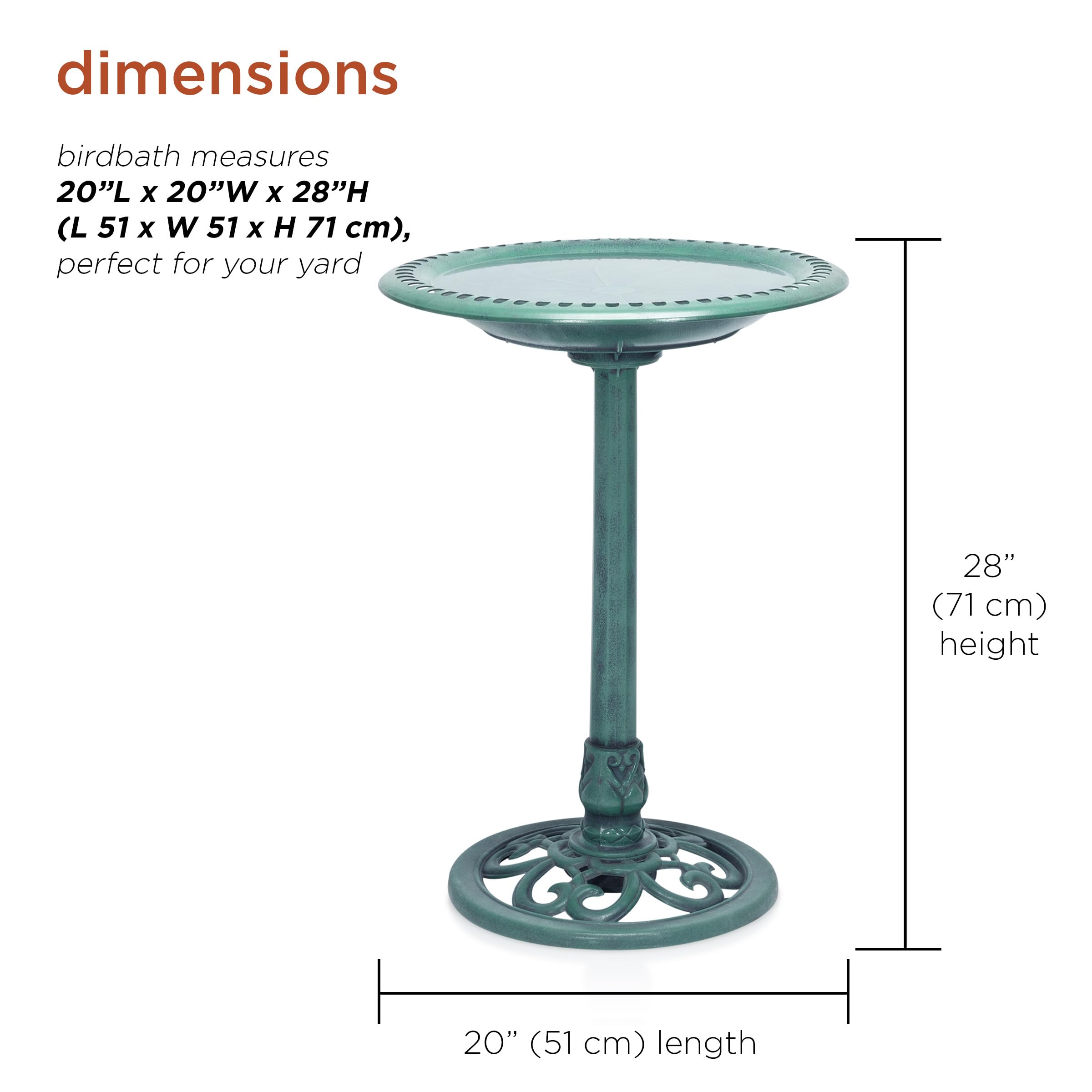 Durable polypropylene construction resists rust and weather for outdoor use.