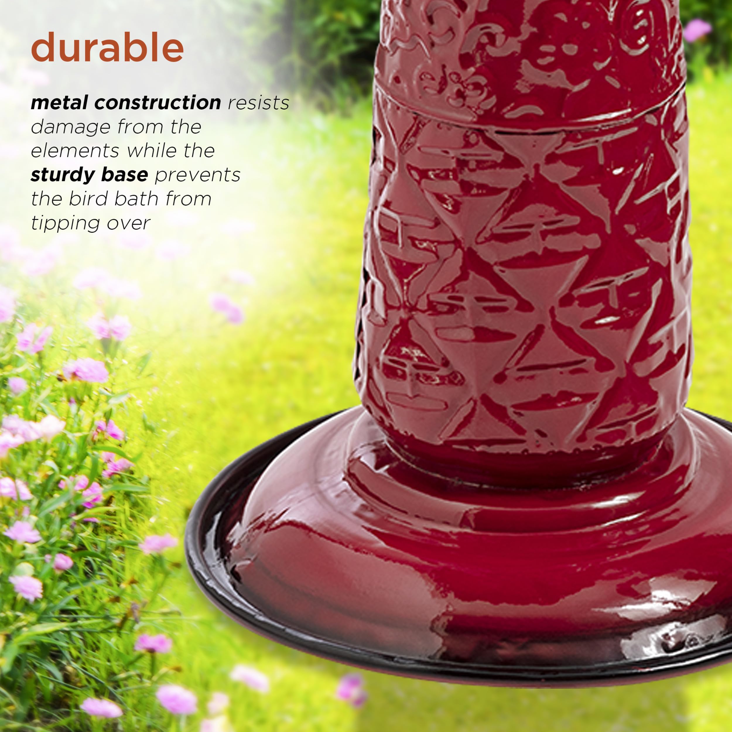 Ideal 28-inch height fits garden borders without overpowering space.