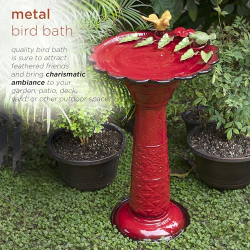 Sturdy metal construction resists weathering for year-round outdoor use.