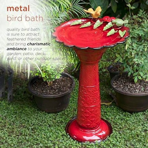 Sturdy metal construction resists weathering for year-round outdoor use.