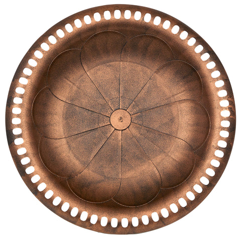 Antique bronze finish on Alpine birdbath complements any outdoor landscape.