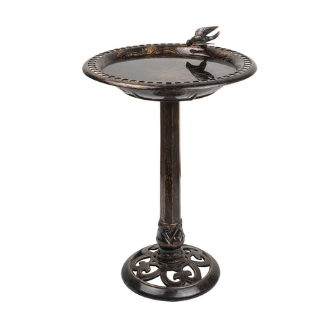 Alpine Corporation 27in pedestal birdbath base elevates garden charm