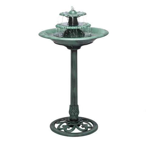 Alpine Corporation 35-tall 3-tier pedestal fountain, a durable outdoor water feature.