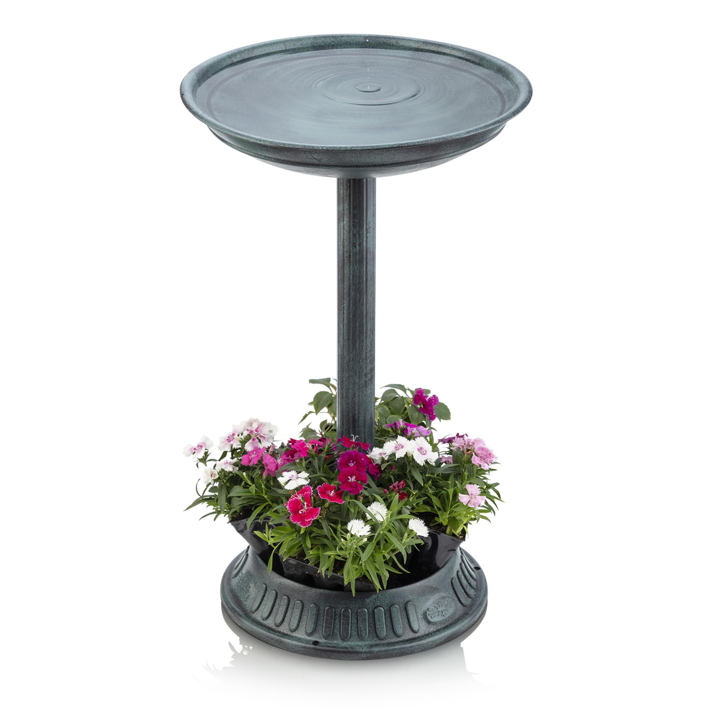 Planter base adds color with optional flowers