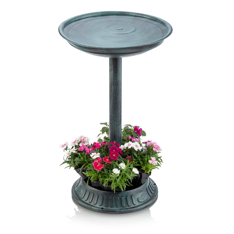 Planter base adds color with optional flowers