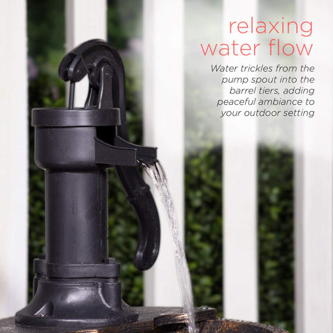 Alpine Corporation outdoor fountain setup for patio or yard display