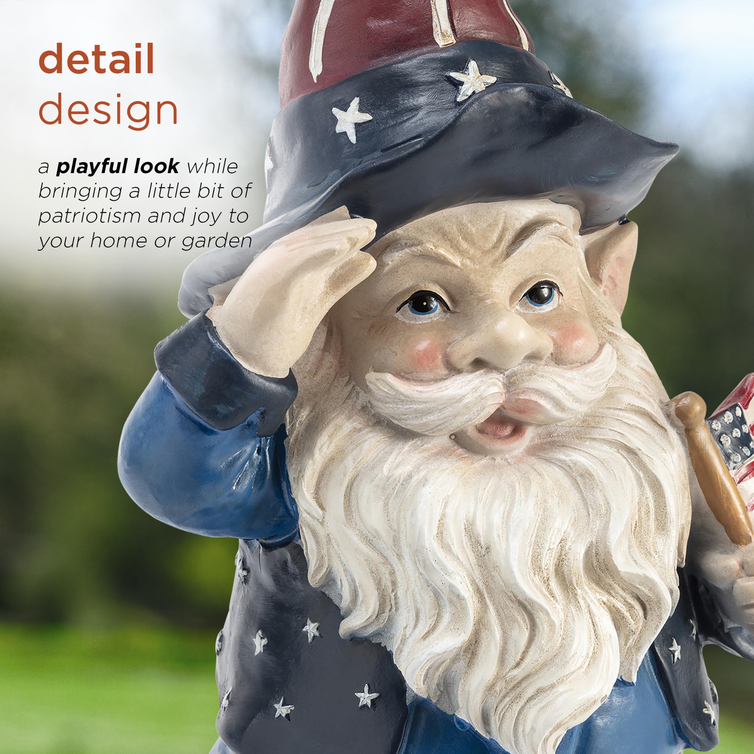 Alpine Corporation backyard gnome fits yards, decks, porches and entryways.
